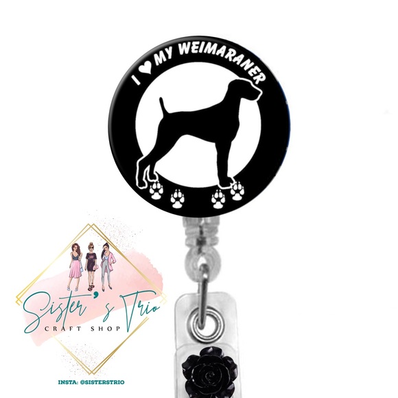 Weimaraner Dog Retractable Badge Holder Reel - Picture 1 of 5